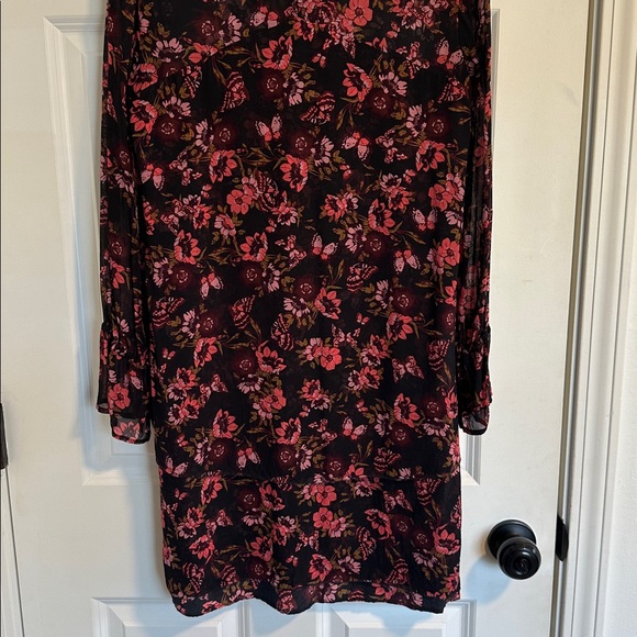 NWOT Ecru Floral Printed Silk Long Sleeve Dress size M - Picture 11 of 13